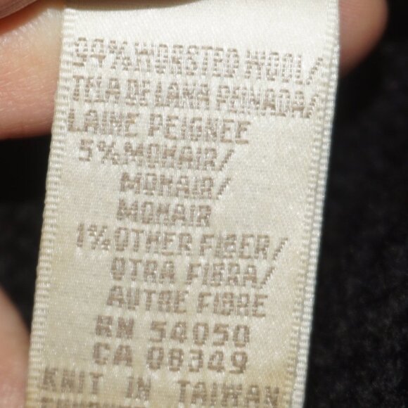 Vintage 90s Worsted Wool Mohair Chunky Knit Turtleneck Sweater - Picture 4 of 7